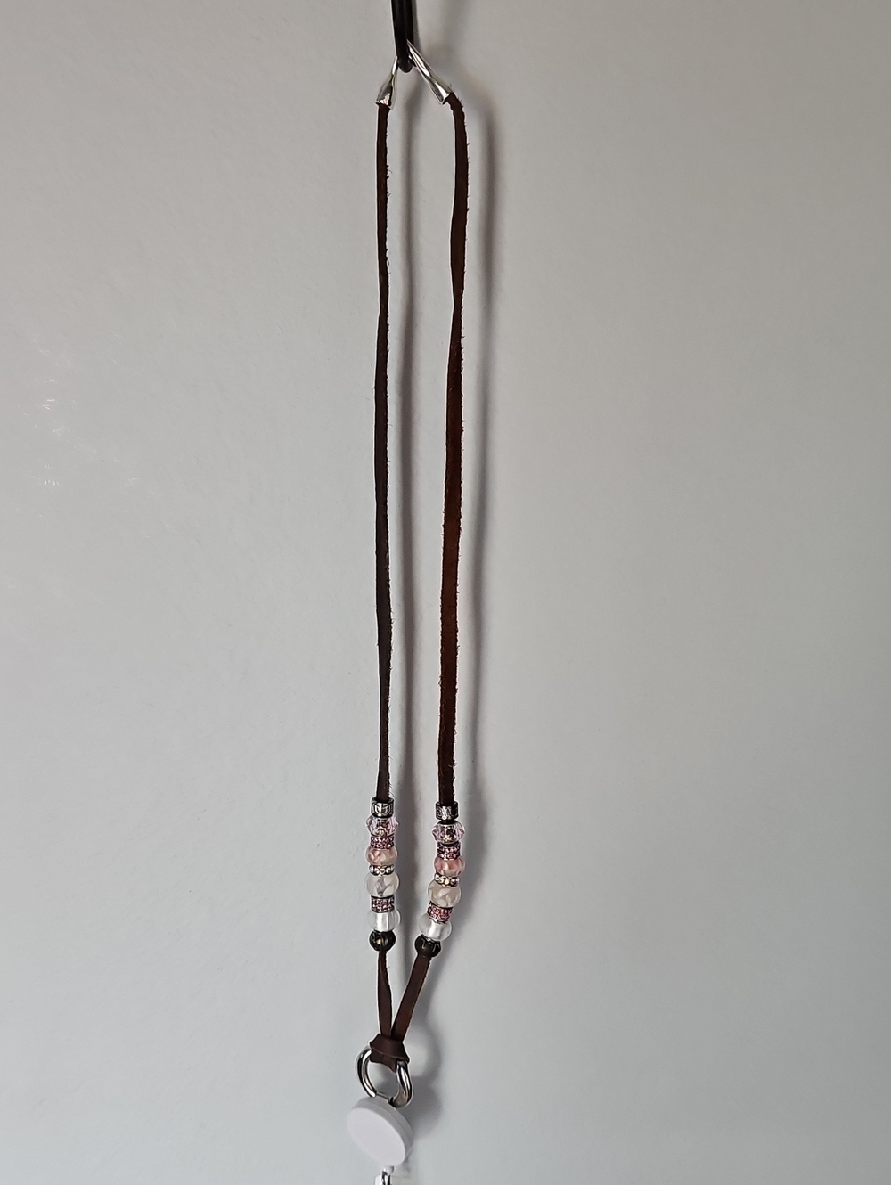 Handmade Beaded Leather ID Badge Lanyard – Retractable Holder